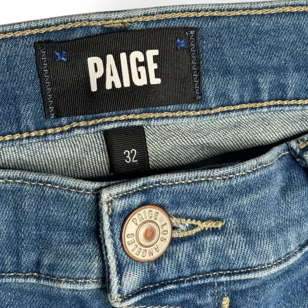 PAIGE Men's Blue Federal Slim Straight Fit Jeans Maurice Wash Size 32 EUC - Picture 7 of 10